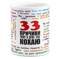 Чашка "33 причины почему я тебя люблю" Чашка "33 причины почему я тебя люблю"