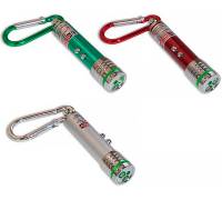Фонарь-брелок 2LED + лазерная указка с карабином